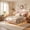 Pink, variant on Full Size Upholstered Platform Bed Frame with Adjustable Velvet Headboard, Sturdy Construction, No Box Spring Required, Easy Assembly, Beige