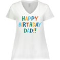 thumbnail image 3 of Inktastic Happy Birthday Dad Women's Plus Size V-Neck T-Shirt, 3 of 5