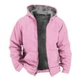 thumbnail image 2 of Miluxas Men's Jacquard PlaidCloth Heavy Fleece Zipper Hoodie Sweatshirt Jacket Coat Clearance Hot Pink 6(M), 2 of 5