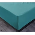 thumbnail image 2 of the Season Essentials Wrinkle Free Sheet Sets with Deep Pockets & Stain Resistant, 4 pc, 1800 Thread Count Bamboo Based, Teal, Full, 2 of 11