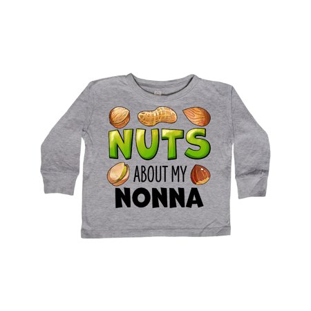 

Inktastic Nuts About My Nonna Peanut Almond Pistachio Gift Toddler Boy or Toddler Girl Long Sleeve T-Shirt