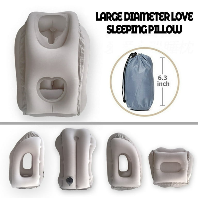 Inflatable Travel Pillow for Car Office for Avoid Neck and Shoulder Pain -  Gray - Walmart.com