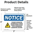 thumbnail image 2 of (2 Pack) Standby Generator Automatically Sign, 2 of 7