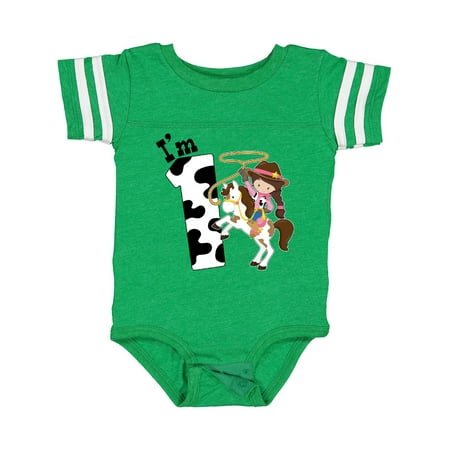 

Inktastic I m One-cowgirl Riding Horse Birthday Gift Baby Girl Bodysuit