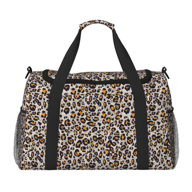 Balery Leopard Bolsa de Gimnasio para Mujeres, Bolsa de Viaje con Bolsillo Húmedo, Bolsa de Fin de Semana para Mujeres, Bolsa de Viaje Resistente al Agua