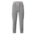 thumbnail image 6 of PNTUTB Men's Cargo Pants Soild Color Drawstring Outdoor Work Pants Casual Loose Comfort Pant with Multi Pocket Daily Hiking Sporty Trendy Pants, 6 of 7