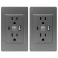 thumbnail image 1 of Receptor GFCI Resistente a Manipulaciones - 2 PCS Toma de Corriente Doble de Pared 15A Con Puertos U, 1 of 7