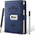 thumbnail image 1 of 8.3x5.8in, A5 Notebook Journal con candado, Vintage Lock Journal Password Notebook con bolígrafo y caja de regalo, Lock Diary Planner Organizador para hombres y mujeres,Blue, 1 of 5