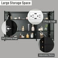 thumbnail image 4 of Ktaxon 48"x28" LED Bathroom Mirror Cabinet with Lights, Wall-Mounted Medicine w/ Defogger, Dimmable, Memory function, Outlets & USB, Black, 4 of 10