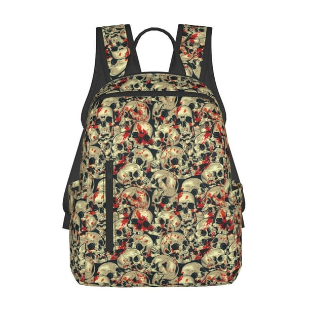 Disketp Skulls1 Mochila Ligera e Impermeable, Mochila de Día Resistente para Viajes, Senderismo y Uso Diario para Hombre y Mujer