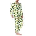 thumbnail image 2 of Salouo Avocado1 Print Button-Front Long Sleeve Pajama Set for Men, Soft 2Pjs Men's Long Sleeve Sleepwear-XX-Large, 2 of 7