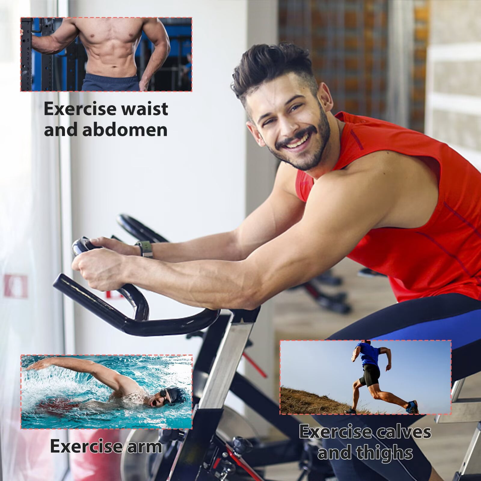 YRLLENSDAN,Electric Bike for Adults,Stationary Bikes for Home,Steppers for Exercise At Home,Led Display,Exercise Bikes for Home,Black