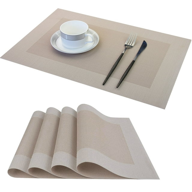 BALCONY & FALCON Place Mats PVC Non-Slip Heatproof Woven 18