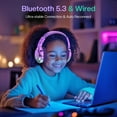 thumbnail image 2 of Auriculares Bluetooth QearFun para niños con micrófono USB C 5.3 BT, 2 of 7