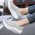 thumbnail image 3 of Women's Platform Sneakers Fashion Mesh Walking Shoes Casual Slip On Running Shoes Loafers, 3 of 5