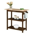 thumbnail image 3 of Pemberley Row Solid Wood Espresso Kitchen Island Rectangular Stationary 40"x20"x36.75" Unassembled, 3 of 10