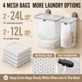 thumbnail image 4 of Riousery Laundry Hamper with 4 Removable Laundry Bags, Collapsible Large and Small Baskets, No-Drill Suction Cup Mount, Space-Saving Clothes Sorter, 4 of 7