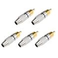 thumbnail image 1 of Unique Bargains 5Pcs RCA Male Solderless Coax Audio Video Jack Adapter Wire Cable Connector, 1 of 4