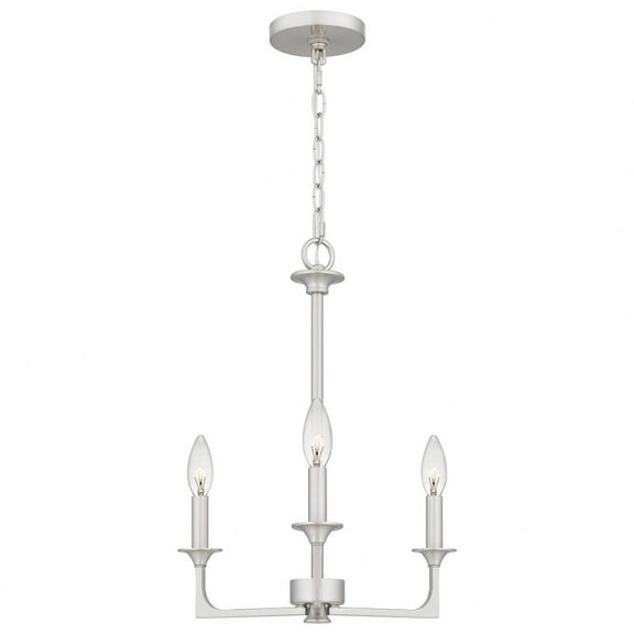 PRC5016BN Quoizel Lighting Prescott - 3 Light Chandelier In Transitional Style-20 Inches Tall and 16 Inches Wide-Brushed Nickel Finish    -Traditional