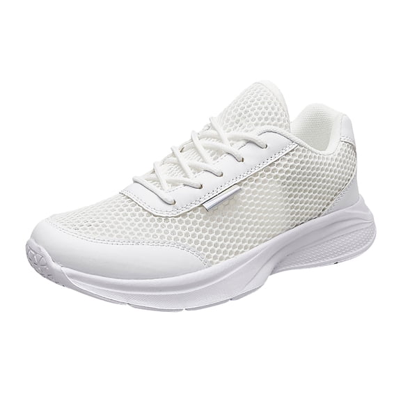 dmqupv 9.5 Wide Womens Sneakers Memory Foam Leisure Women's Lace Up Soft Sole Womens Air One Sneakers Size 8 White 8.5