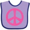 thumbnail image 3 of Inktastic Peace Sign Pink Retro Girls Baby Bib, 3 of 4
