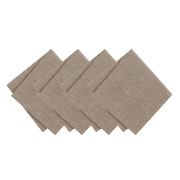 Elrene Home Fashions Continental Solid Texture - Servilletas De Comedor De Tela Resistente Al Agua Y A Las Manchas, Juego De 4, 17 X 17 Pulgadas, Color Topo