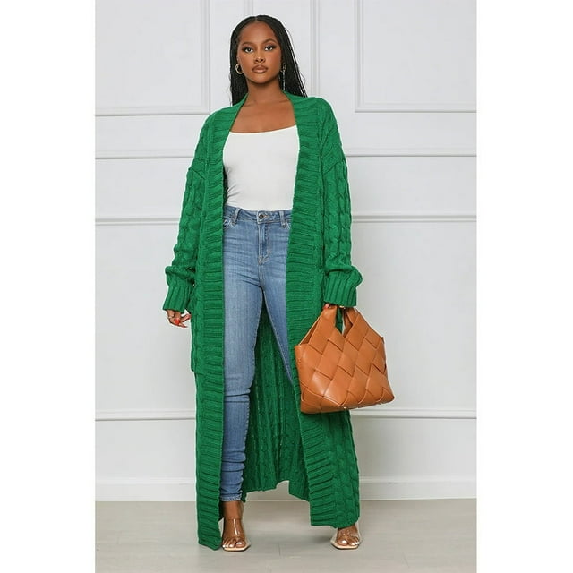Pull-over à Manches Longues pour Femmes Cardigan Solide en Maille Décontractée Automne Hiver