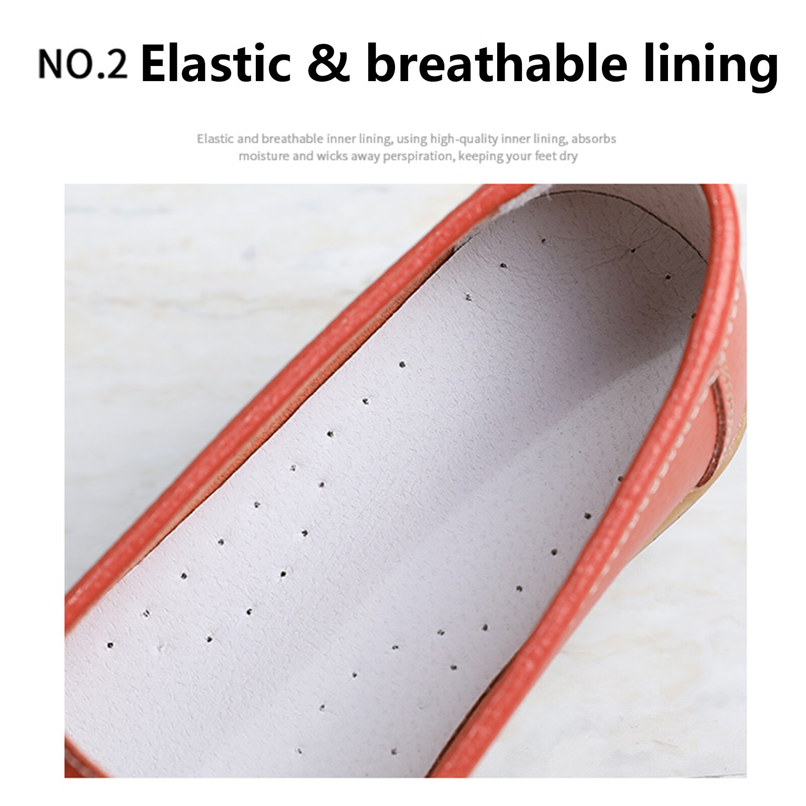Womens Comfort Walking Flat Loafer Slip On Leather Loafer Comfortable Flat Shoes Outdoor Driving Shoes PU Orange Flats Shoes for Women - image 4 of 6