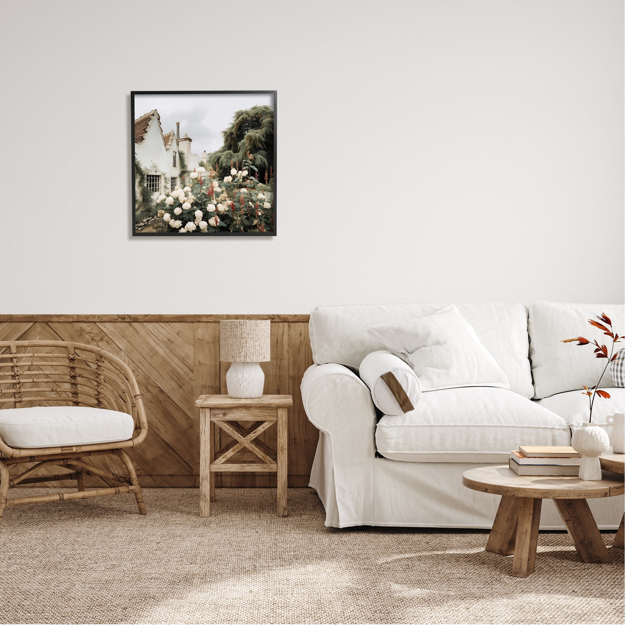 Stupell Industries Floral Villa Garden Botanical & Floral Photography Black Framed Art Print Wall Art, 24 x 24