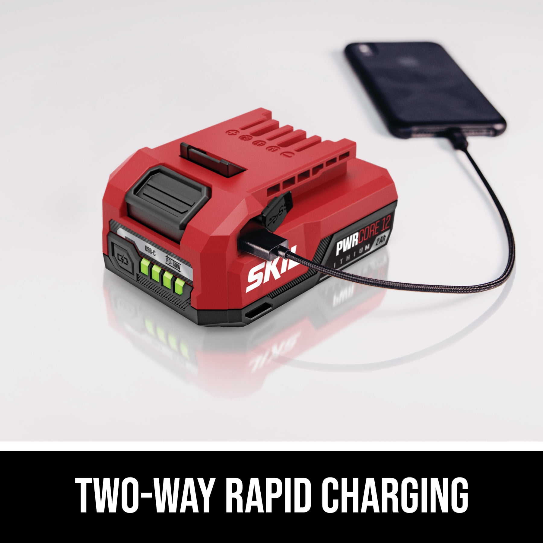 SKIL PWRCORE 12™ Brushless 12V 3/8 In. Ratchet Wrench with 2.0 Ah USB-C and 20W PD charger-RW5763A-11