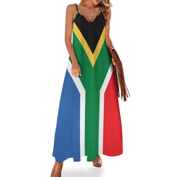 Vestido sin mangas con bandera sudafricana, vestido de fiesta, trajes de playa para mujeres, vestidos de mujer, vestido de fiesta elegante para mujeres