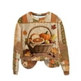 thumbnail image 3 of VKOYWKM Sweatshirts for Women Trendy Thanksgiving Graphic Sweatshirts Crewneck Long Sleeve Fall Sweatshirt Vintage Thanksgiving Pullover Sweatshirts, 3 of 10