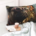 thumbnail image 4 of Kdxio Cotton Pillow Cases 20"x30" Pillowcases,Soft and Breathable Bedroom Pillow Cases-Pug Wearing Sunglasses Flowers-No Pillow Core, 4 of 5