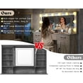thumbnail image 3 of Merluxy Makeup Vanity with Mirror & Lights,Glass Top Vanity with 5 Drawers & Charging Station,Grey, 3 of 9