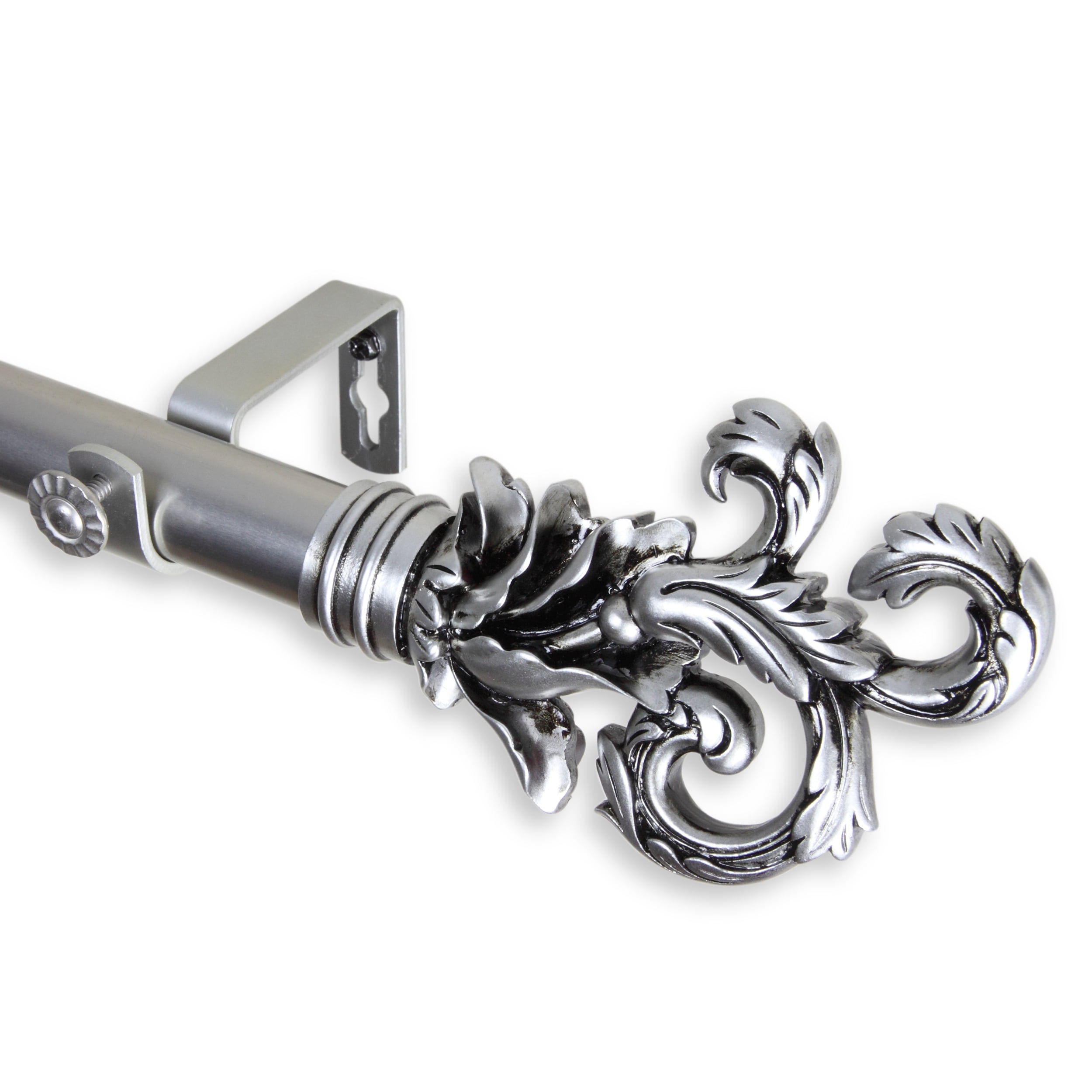 1" Dia Adjustable Paxe Curtain Rod 120-170 inch Satin Nickel