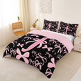 thumbnail image 3 of Manfei Kawaii Bowtie Letter J Monogrammed Duvet Cover Set,Dreamy Princess Bow Bedding Full,3-Piece,No Comforter,Pink Reversible,Breathable Home Decor, 3 of 6
