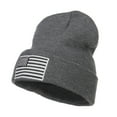 thumbnail image 2 of Silver American Flag Embroidered Beanie - Grey OSFM, 2 of 5