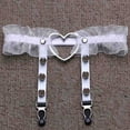 thumbnail image 4 of Travelwant 1Pairs Gothic Studded Heart Garters Leg Ring Leg Elastic Punk Harness Garter Belt Adjustable Suspender with 2 Metal Clips, 4 of 6