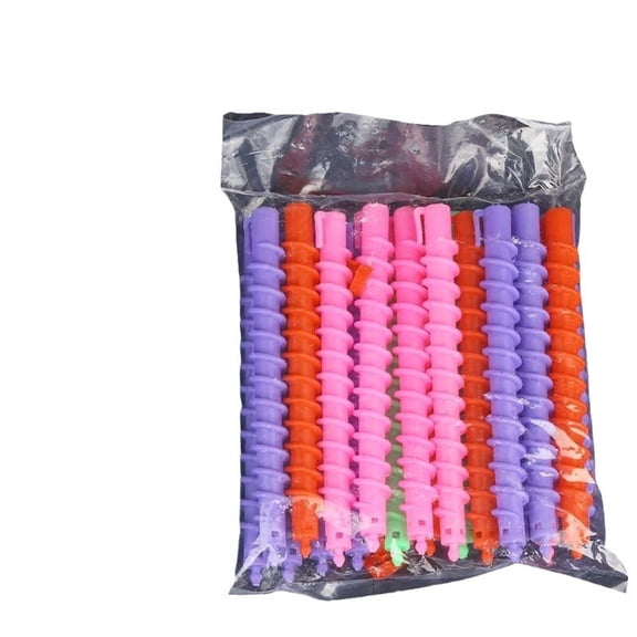 Ouxumoll Spiral Perm Rods 100 Pcs, 7.1 Inch Long Plastic Hair Rollers, No Heat Curling Tools for Women and Men, Solid DIY Hair Styling Kit