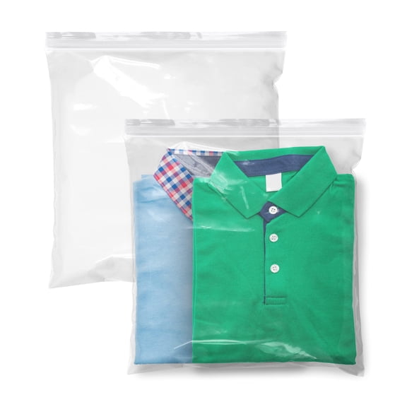 Clear Polyethylene Zipper Bags, Heavy Seal Top 6 mil, 250 Count, 14 x 14 in
