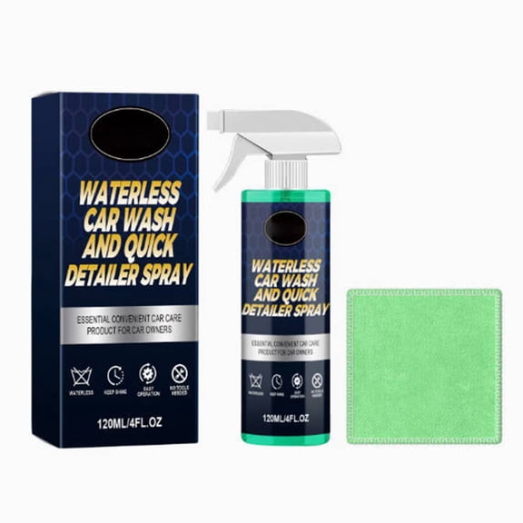 120Ml Waterless Car Wash Spray Cleaner Polish No Rinse Auto Paint Care Kit