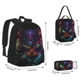 thumbnail image 2 of Disketp Futuristic Cat Warrior Mochila Estampada de Gran Capacidad con Lonchera y Estuche, Set de 3 Piezas para Estudiantes, 2 of 7