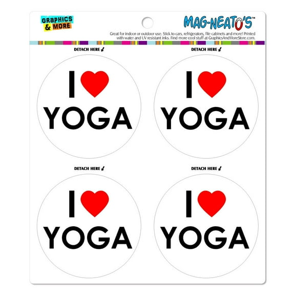 I Love Heart Yoga MAG-NEATO'S(TM) Car/Refrigerator Magnet Set