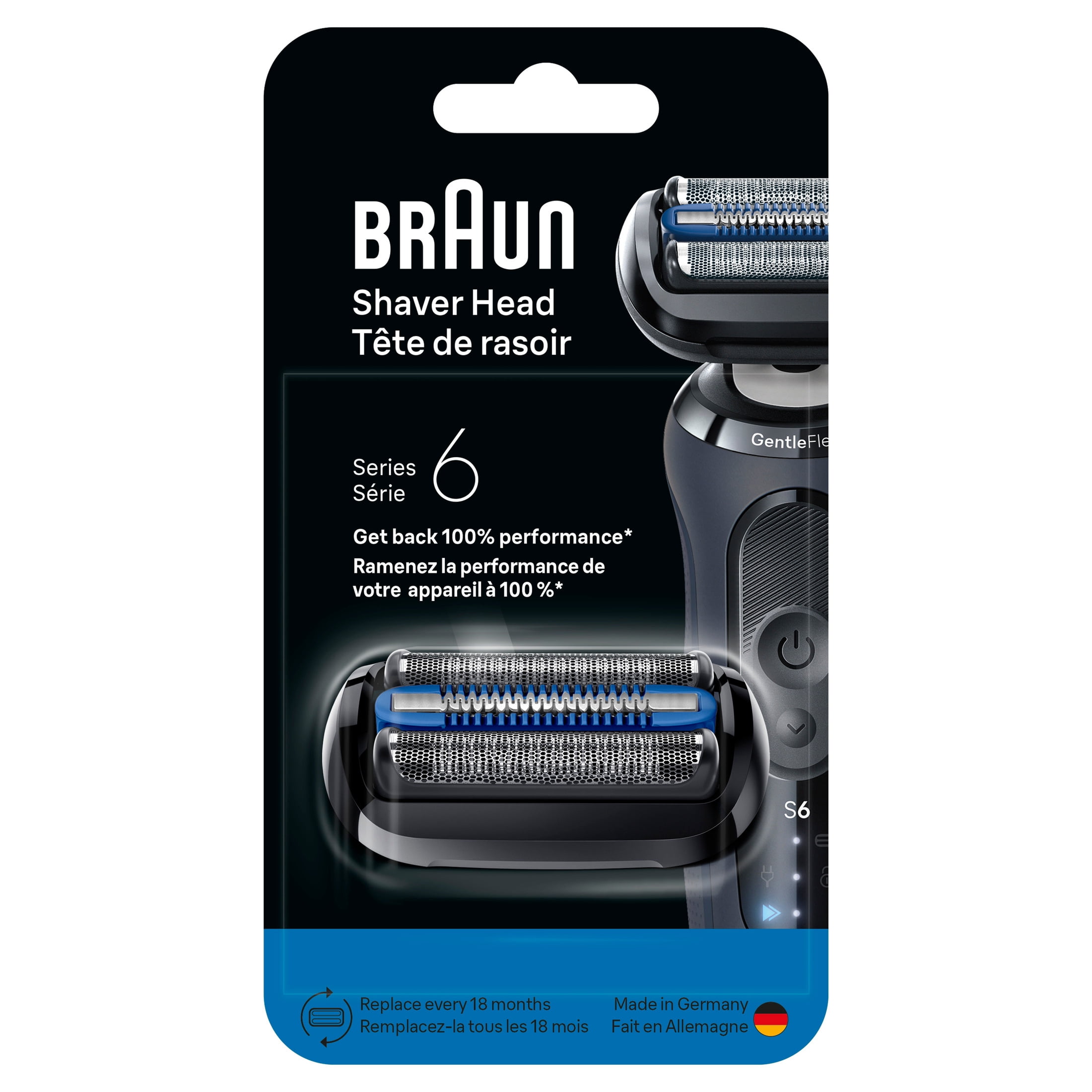 Braun Series 6 Electric Shaver Original Replacement Head, easy to change in one click, 64B