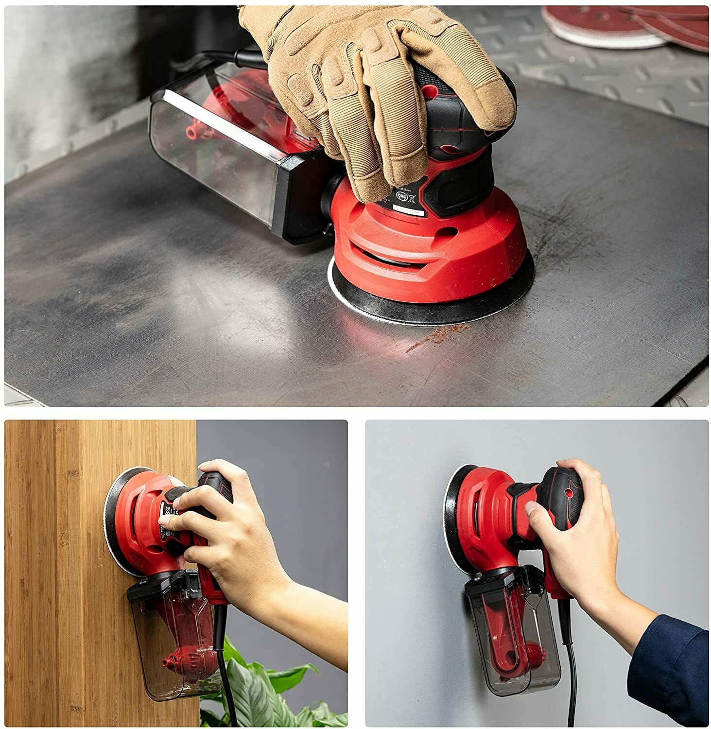 SATC 50Pcs 5 inch 8-Hole Hook and Loop Sanding Discs 40 Grit Orbital Sander Sandpaper for Polishing