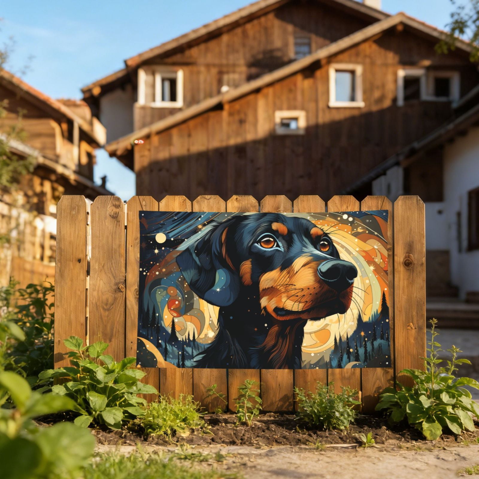 Dachshund Dog Cool Art Four Hole Decorated Banner Flag for Garden Yard Home Decoration Indoor Outdoor 4x6 Ft