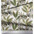 thumbnail image 2 of Soimoi Modal Satin Fabric Leaves & Lemur Animal Print Sewing Fabric Yard 42 Inch Wide, 2 of 3