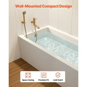 KFFKFF 60 x 30 Modern Alcove Acrylic Bathtub, Soaking Tub with Right-Hand Drain and Overflow, Spacious Rectangular Deep Bath for Bathroom with Built-In Flange, White