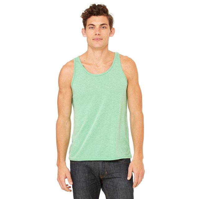 The Bella + Canvas Unisex Jersey Tank Top - GREEN TRIBLEND - S