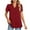 Wine, variant on Lenpel Women's Tops Fashion Summer Puff Short Sleeve V Neck Dressy Casual Collared Shirts Loose Tunic Blouses